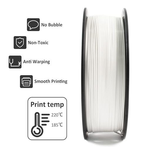Geeetech Filament PLA 1.75mm für 3D Drucker, 1kg Spule, Warmweiß