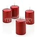 Red Pillar Candle 3 Inch Tall X 2 Inch Wide Unscented Set of 4 Burn Time 18 Hours