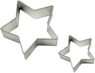 PME Star Cookie and Cake Cutters, Small and Large Sizes, Set of 2, Silver