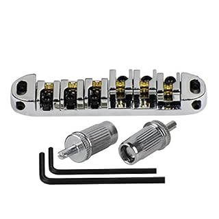 FLEOR Chevalet Tune-O-Matic en métal chromé pour guitare électrique Les Paul - Les Beatles, Paul McCartney, John Lennon, RIngo Starr, George Harrison FLEOR Chevalet Tune-O-Matic en métal chromé pour guitare électrique Les Paul – Image 2