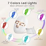 Red Light Therapy Mask for Face & Neck, LED Face Light Therapy,USB C Rechargeable,Infrared Mask for Home Working Travel Yoga (White Gold) - Image 2