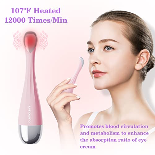 Landwind Eye Massager Wand Electric, 107℉ Heat Vibration Massage Tool For Anti-Aging, Puffy Eyes & Dark Circles, Skin Care Product Absorption, Smart Devices (Pink) #TOP2