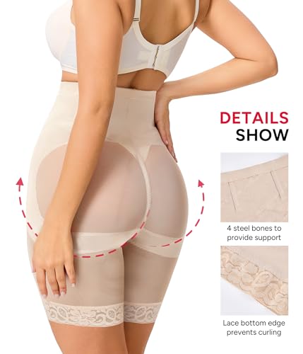 Nebility Tummy Control Shapewear Shorts High Waisted Body Shaper Butt Lifting Panties Thigh Slimmer Girdle3