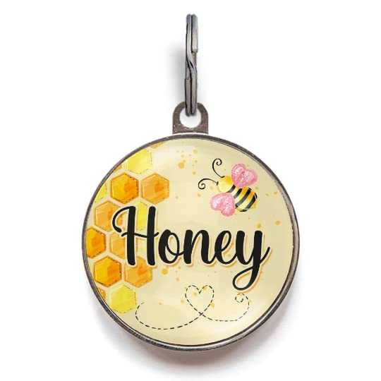 Honey Dog Tag - Honey Bee Cat Tags - Personalized Pet Tag Suitable for Cats and Dogs