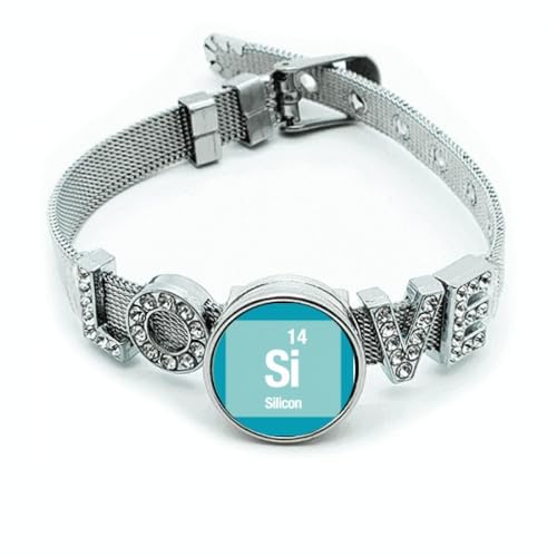 Bracelet scientifique réglable silicone cristaux M fini les bijoux rigides douloureux