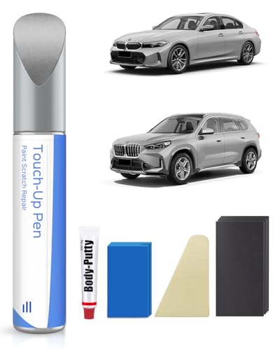 A83 Glacier Silver Metallic - Set di pennarelli a vernice per BMW 2/3/4/5/6/7 Series/Alpina-B7/X1/X2/X3/X4/X5/X6/Z4, corrispondenza esatta per chip e graffi