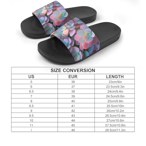 Fantasy Succulent Plants Shower Slippers for Women Men Casual Non-Slip Slide Sandals Beach Bathroom Shoes2