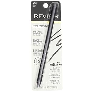 REVLON ColorStay Pencil Waterproof Eyeliner, Smudge-Proof, Eye Makeup with Built-In Sharpener, Packaging May Vary, 201 Black, 0.01 oz
