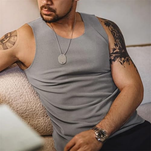 Camiseta sin mangas interior hombre con forro polar suave y chaleco casual sin costuras elástico 3