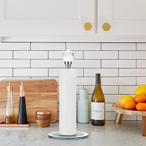 Juxyes Vertical Countertop Paper Towel Roll Holder Rack, Upright Paper Holder Crushed Diamond Standup Paper Towel Holder For Kitchen Dining Room Bathroom, 13 Height Freestanding Paper Roll Holder #TOP4