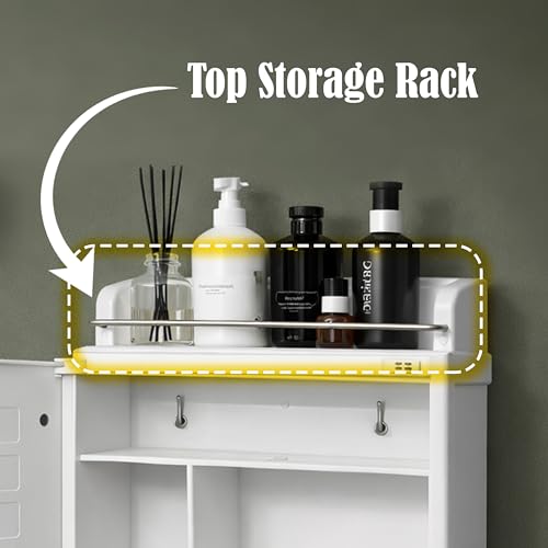 Image of JD FRESH Unbreakable Bathroom Cabinet with Mirror /Wall Mount Mirror Cabinet for Wash Basin /Bathroom Organizer Cabinet /Multipurpose Wall Storage Organizer /Decorative Prime Look (White)