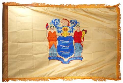 Drapeau New Jersey en nylon 0,9x1,5m avec ourlet de mât pour salon officiel