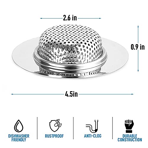 Coladores de acero inox para fregadero, 2 piezas, 4.5 pulg miniatura 3