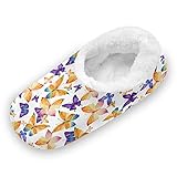 TropicalLife LUCKYEAH - Pantuflas de casa con patrón de mariposa de animales, para mujeres y hombres, zapatillas de pies peludos, cómodas y cálidas de espuma viscoelástica, zapatos de felpa