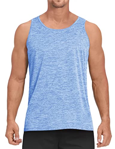 Tacvasen Tank Shirts For Men Workout Tank Tops Quick Dry Sleeveless Tops For Men Muscle Shirts Cooling Tank Top Light Blue 2Xl #TOP1