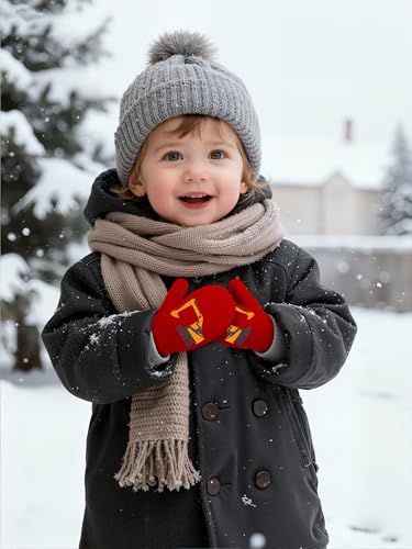 Image of Cooraby 6 Pairs Toddler Magic Stretch Mittens Winter Unisex Baby Knitted Gloves Mittens