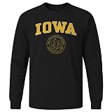 Barnesmith University of Iowa Hawkeyes Long Sleeve Adult Unisex T-Shirt, Heritage, Black, Large