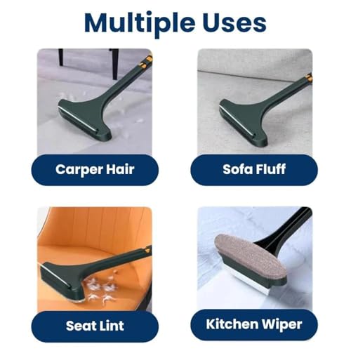 Image of 2 in 1 Mesh Cleaner Brush with Windows Cleaning Wiper and Extended Handle Multipurpose Double Sided with Hanging Hole Used to Clean Mosquito Nets, Glass, Tabletop Etc Multicolor, Pack of 1