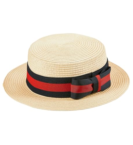 W WIDMANN MILANO Party Fashion - 95713 - Sombrero de lujo con lazo, sombrero de paja, sombrero de verano, accesorios, complementos para disfraces
