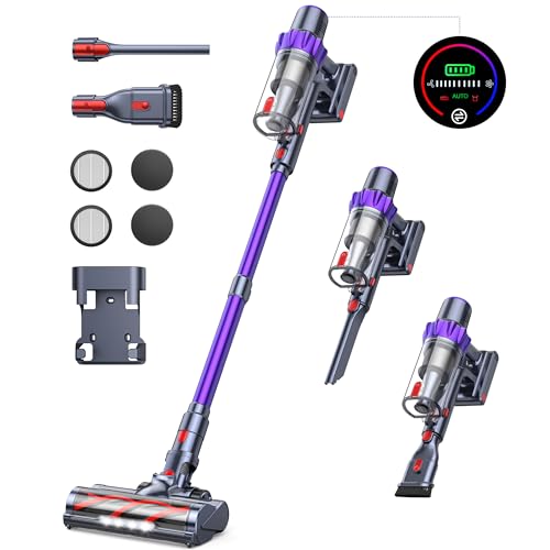 Buture Pro VC70 Aspiradora sin Cable, 450W/38KPa con Modo Automático, Pantalla Táctil, Silenciosa hasta 55 Minutos, Cepillo Anti-enredos para Pelo de Mascotas/Alfombras/Suelos Duros, Ligera