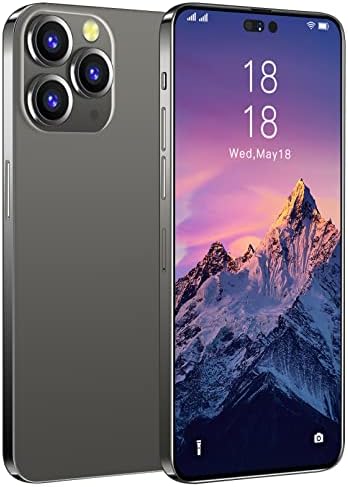 i14proMax Dual SIM Face Unlock 5800mAh [2022] 8GB RAM + 256GB ROM 5G Hotshot 3.5 Mm, Headphone Jack 32MP Three Camera with AI Smartphone Face ID,Black,Large