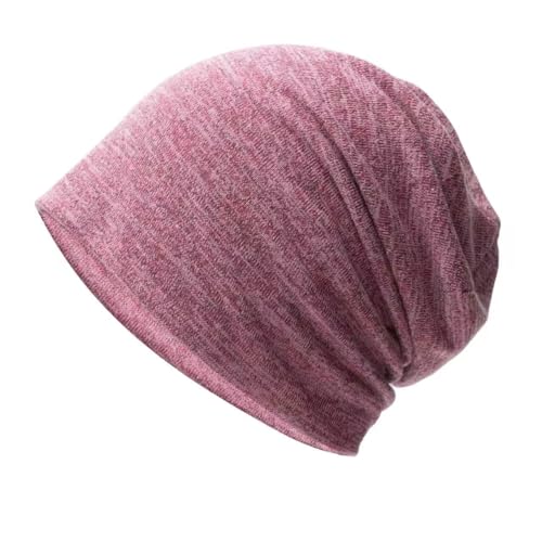 New Solid Knit Cap Fashion Stacking Cap (Rose Red)