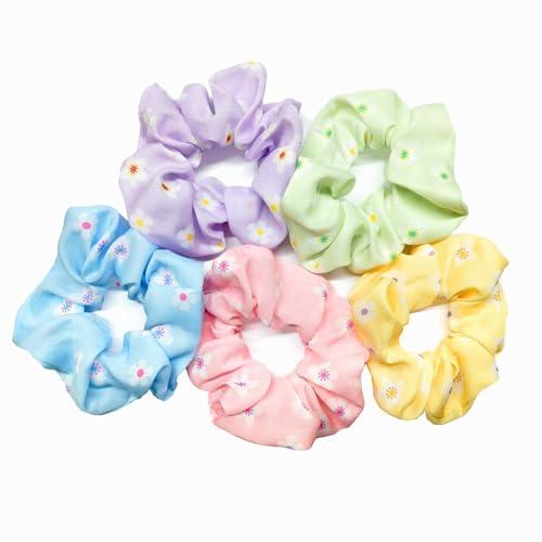 5-Piece Colorful Hair Ties for Girls - Scrunchies & Ponytail Holders