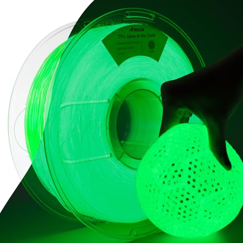 AMOLEN 95A TPU 3D Printer Filament 1.75mm Glow Green 1kg