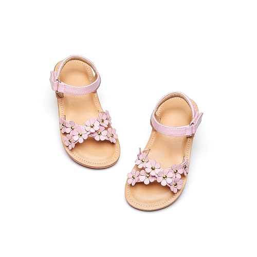 Image of Flaryzone Girls Sandals Open Toe Summer Flats Dress Sandals Shoes Toddler /Little Kid