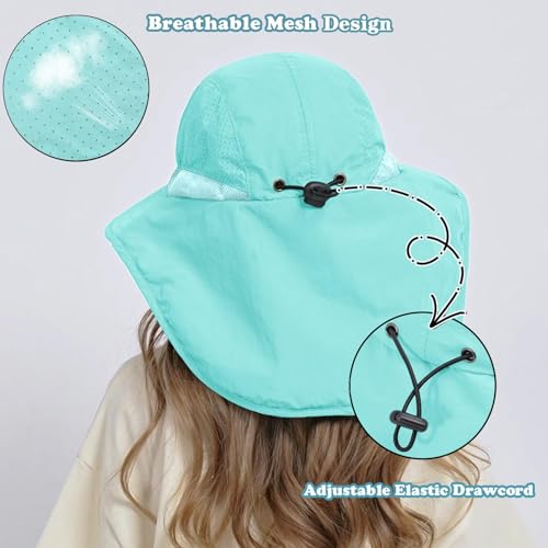 Image of ZOORON Kids Sun Hat with Neck Flap UPF 50+ Beach Hats for Baby Boys Girls