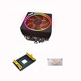 AMD Wraith Prism RGB LED Lighting Socket AM4 4-Pin Connector CPU Cooler with Copper Core Base & Aluminum Heatsink and 4.13-Inch Fan with Thermal Paste for Desktop PC Computer