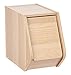 IRIS USA, SBD-NLB, Narrow Modular Wood Stacking Storage Box with Door, Light Brown, 1 Pack