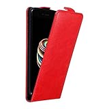 Cadorabo Hülle kompatibel mit Xiaomi Mi A1 / Mi 5X Flip Design aus Premium Kunst Leder Flip Klappbare Stoßfeste Magnetische Cover Hülle für Xiaomi Mi A1 / Mi 5X Tasche in Rot