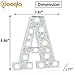 PooqlaLED Marquee Light Up Letters, Glitter Alphabet Letter Sign Battery Powered Night Light Girls Gifts Birthday Wedding Home Bar Christmas Party Decoration, Shiny Silver Letter A