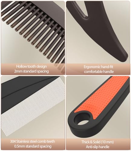 Dandruff Comb Removal 2PC Hollow Fine Tooth Scalp - Image 5