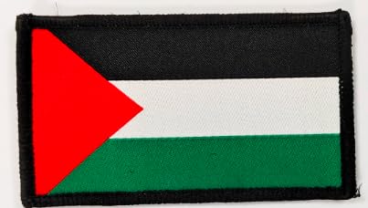 Parches Bordados Bandera Palestina con Colores Oficiales - Escudo bordado - Parches Moteros Bordados - Parches Militares, parche Palestina (Palestina)