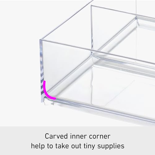 Image of Like-it | MX-T27 | System Tray | Stackable organizer | Drawer organizer | 4 divide | 6.06 inch x 9.06 inch x 2.24 inch | Clear |
