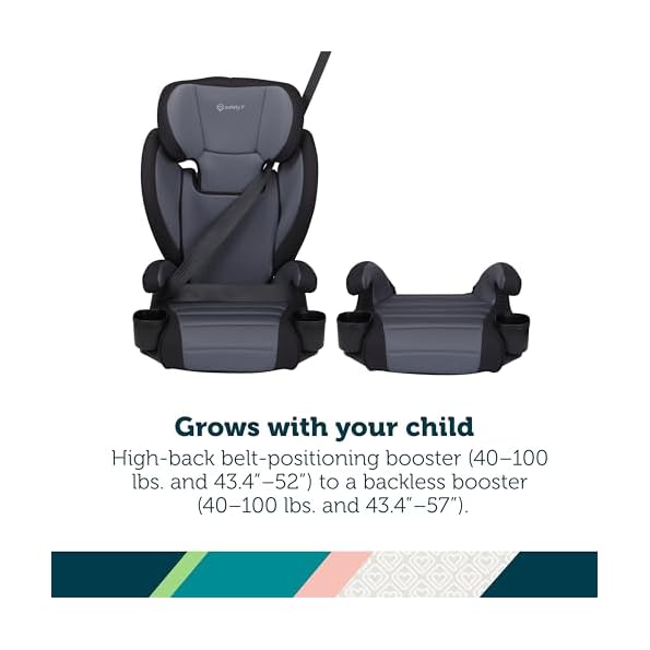 Safety-1st-Grow-and-Go-2-in-1-Booster-Car-Seat-with-ComfortWings-Converts-High-Back-to-Backless-19-Wide-Fits-3-Across-Lightweight-Foldable-Easy-Clean-Cup-Holders-40-100-lbs-Beach-Wave