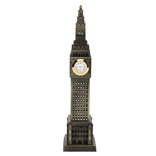 Aeloa Mini Big Ben Shape Model, Metall Gebäudemodell Geschenk for Haus oder Büro Dekoration Cover