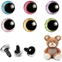 120pcs 18mm 3D Glitter Safety Eyes for Amigurumi, 6 Color Sparkle Safety Eyes with Washers for Crochet Animals, Plush Stuffed Animals, DIY Decorations