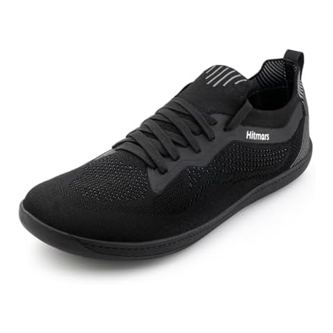 Hitmars Chaussures de Trail Running Homme Femme Chaussure Pieds Nus Minimalistes Trekking Marche Basquette Unisexe Multisports Respirantes Outdoor Gym Noir 3 Size 46 Cover