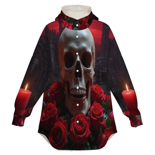 Veste polaire femme gothique rouge foncé avec capuche sherpa