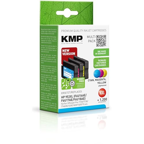KMP 1748,4050 Cartouche d'encre Compatible Rendement élevé (XL) Cyan, Magenta, Jaune
