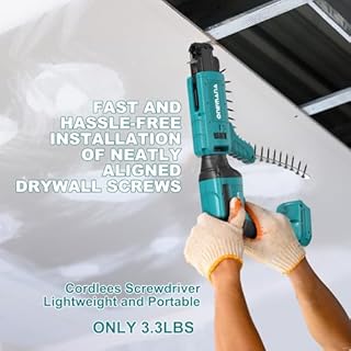 ONEMANA 20V MAX Brushless Cordless Drywall Screw Gun 4200RPM Auto-Feed Screwdriver with Depth Adjustment | Compatible with Collated Attachments & LED Light (Tool Only)