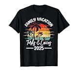 Family Vacation 2025 Vintage Turks & Caicos Beach T-Shirt