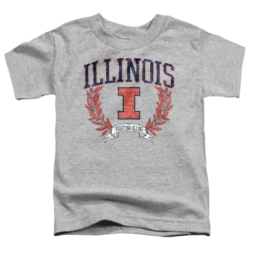 LOGOVISION University of Illinois Laurels Dark Kids T Shirt (3) for Toddler Boys and Girls, Athletic Heather