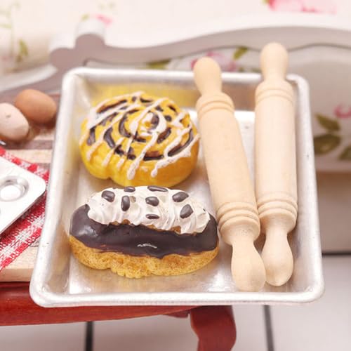 LOGOFUN 72pcs Mini Rolling Pins for Crafts Small Wooden Rolling Pins for Kids Wood Dough Roller Models for Baking Dollhouse Kichen Accessories - 1.96 Inch - Thumbnail 5