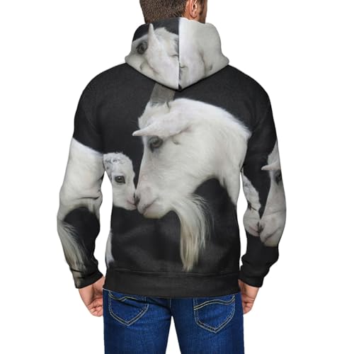 Sweat à capuche motif chèvre mignon avec cordon de serrage ajustable - 5