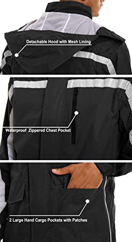 image for MAGCOMSEN Rain Jacket for Men Waterproof Rain Coats for Men Work Fishi