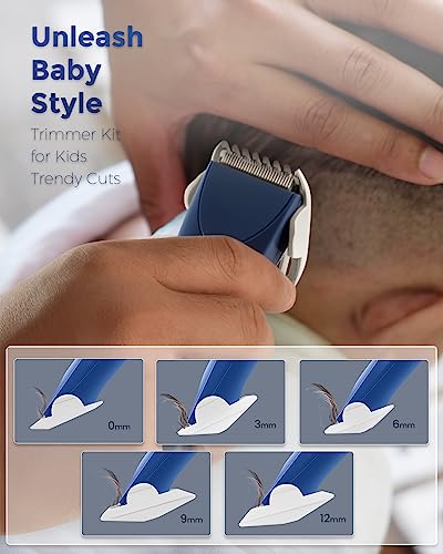Baistom Baby Hair Clippers, Quiet Hair Trimmer For Kids, Waterproof Rechargeable Cordless Baby Hair Cutting Kit For Infant And Toddler (Blue) #TOP3